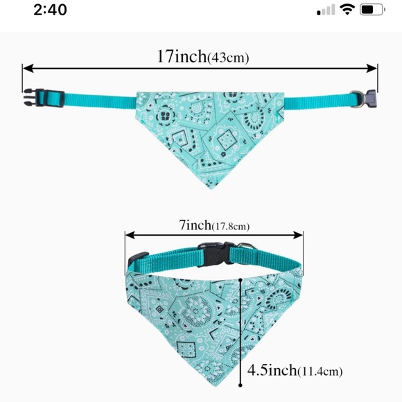 Red bandana dog or cat collar - Picture 5 of 7